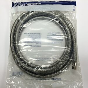 Braided Stainless Steel Hose for Ice Machine 10’ x ¼ OD Connections Cat. No. 335S120