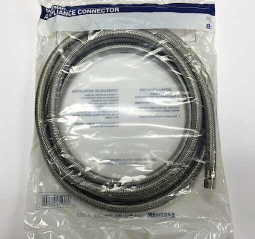 Braided Stainless Steel Hose for Ice Machine 10’ x ¼ OD Connections Cat. No. 335S120