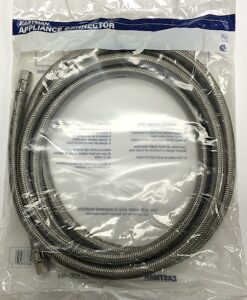 Braided Stainless Steel Hose for Ice Machine 6’ 1/4” OD Connections Cat No. 335S072