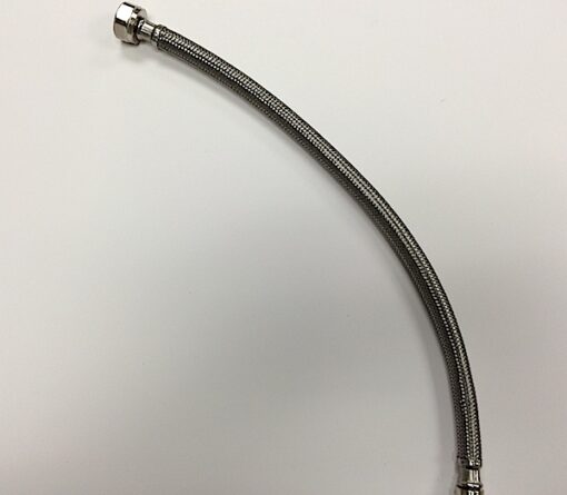Braided Stainless Steel 3/8 Comp X ½ “ IP 16” Lav Supply with Brass Nut Cat. No. 335S002