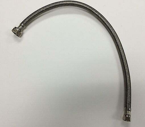 Braided Stainless Steel 3/8 Comp X ½ IP 20” Lav Supply with Brass Nut