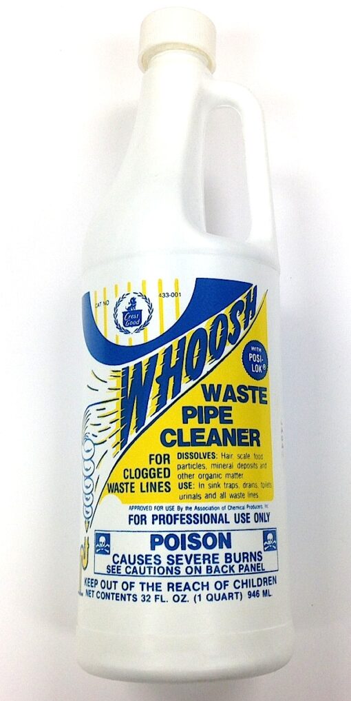 Crest/Good Whoosh Sulfuric Waste Pipe Cleaner 1 Quart/Sold in case quantities of 12 only.