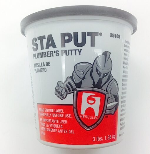 Hercules Brand STA PUT Plumber’s Putty 3 lb. #25103 Cat. No. 845H004