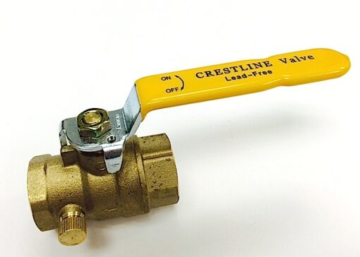 Crestline 3/4” C X C Full Port Lead Free Ball Valve with Drain