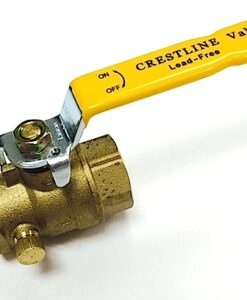 Crestline 3/4” IPS Full Port Lead Free Ball Valve with Drain