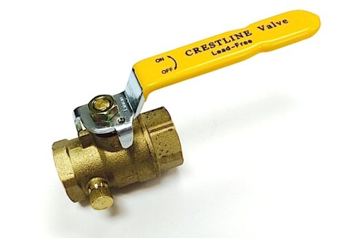 Crestline 3/4” IPS Full Port Lead Free Ball Valve with Drain