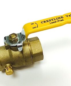 Crestline 1” IPS Full Port Lead Free Ball Valve with Drain